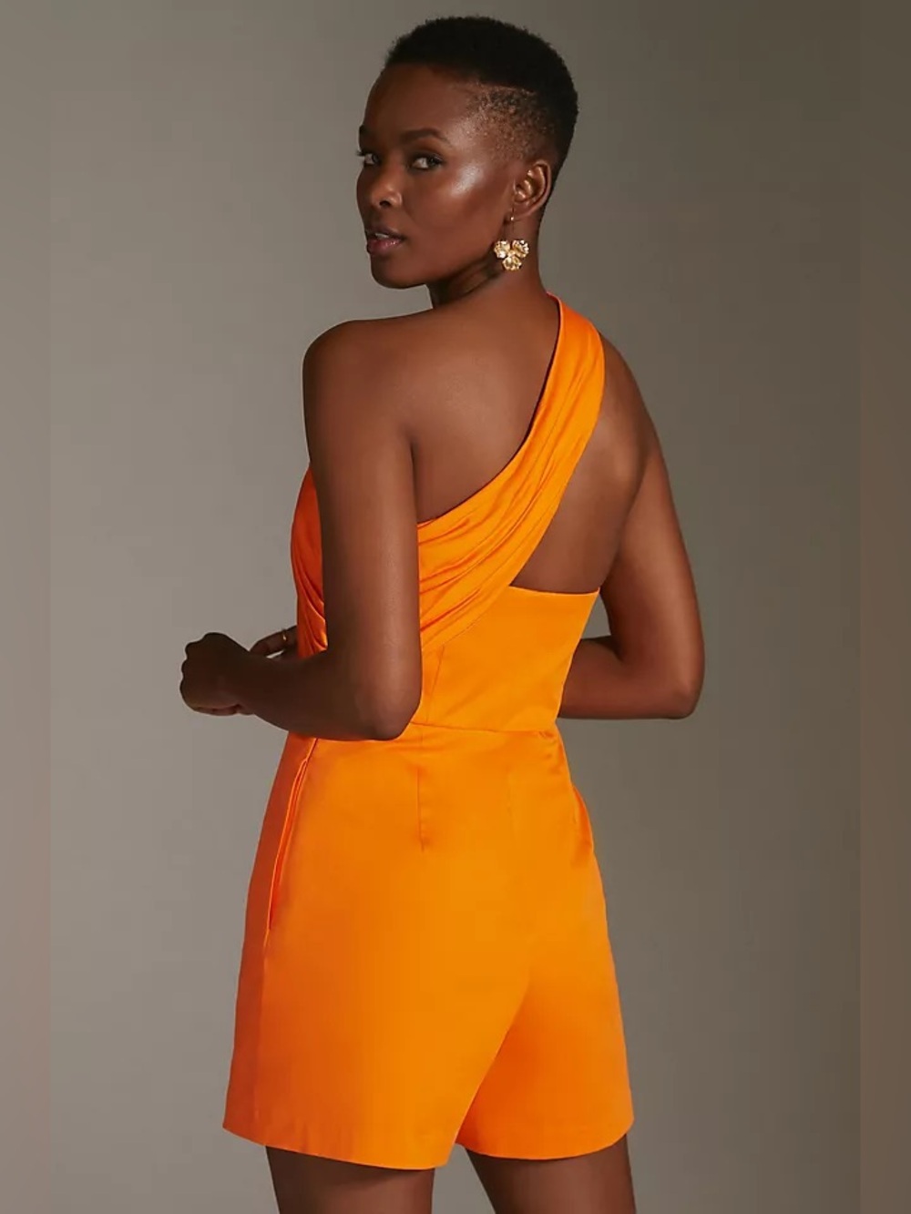 NWT Anthropologie Hutch One Shoulder Orange Romper - 00